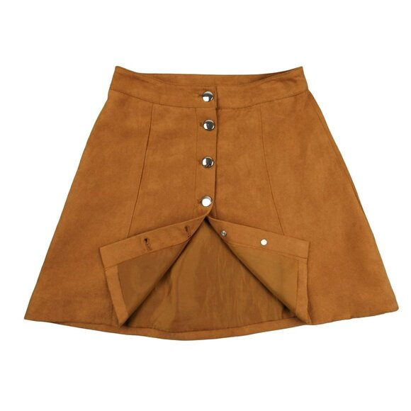 Divided H & M Woman's Faux Suede A-Line Skirt Light Rust Color Size 4 JH959 - Picture 3 of 5